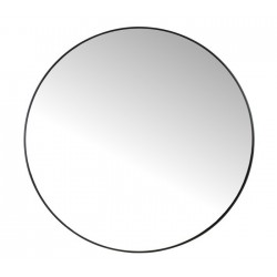 Στρογγυλός καθρέπτης με μαύρη μεταλλική κορνίζα, δ.96cm | ZAROS